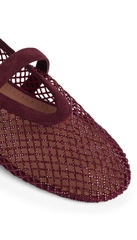 Giày ALAIA Beaded mesh Ballerinas Flats - Bản bling