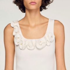ÁO CROPTOP DỆT KIM HỌA TIẾT HOA