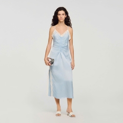 ĐẦM MAXI HIỆU ỨNG SATIN CÓ DÂY ĐEO
