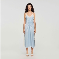 ĐẦM MAXI HIỆU ỨNG SATIN CÓ DÂY ĐEO