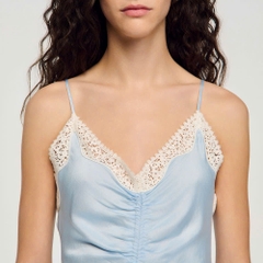 ĐẦM MAXI HIỆU ỨNG SATIN CÓ DÂY ĐEO