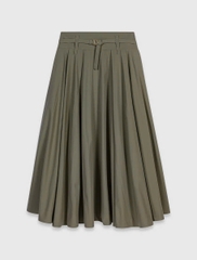 Chân váy midi cotton xếp ly
