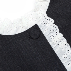 VÁY NGẮN XẾP LY BẰNG VẢI COTTON MÀU XÁM