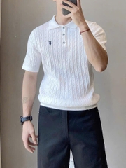 Áo len  bằng cotton dệt kim kiểu cáp