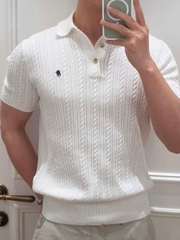 Áo len  bằng cotton dệt kim kiểu cáp