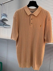 Áo len  bằng cotton dệt kim kiểu cáp