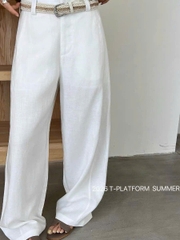 Quần suông linenT-Flatform  kèm belt 4 màu (6232)