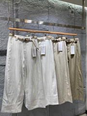 Quần suông linenT-Flatform  kèm belt 4 màu (6232)