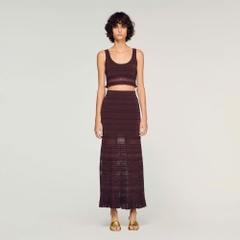 ÁO CROPTOP DỆT KIM POINTELLE/CHÂN VÁY MAXI DỆT KIM POINTELLE