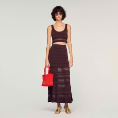 ÁO CROPTOP DỆT KIM POINTELLE/CHÂN VÁY MAXI DỆT KIM POINTELLE