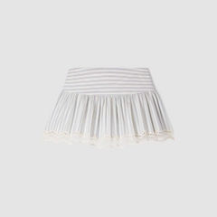 Chân váy mini SANDRO kẻ xanh viền bèo