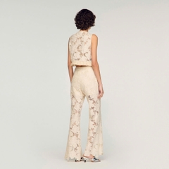 ÁO CROPTOP XẾP NẾP BẰNG REN GUIPURE