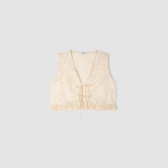 ÁO CROPTOP XẾP NẾP BẰNG REN GUIPURE