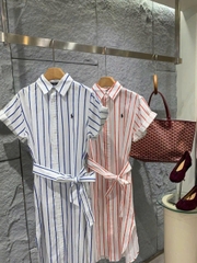 Chemise dress Polo RL linen ngắn tay kèm belt 2 màu