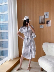 Chemise dress Polo RL linen ngắn tay kèm belt 2 màu