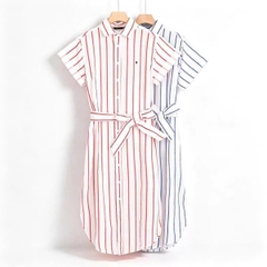 Chemise dress Polo RL linen ngắn tay kèm belt 2 màu