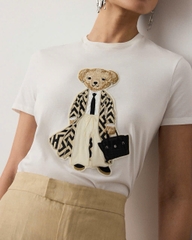 Tshirt Polo gấu mặc áo trenchcoat ZicZac