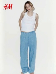Quần suông denim HM cạp chun