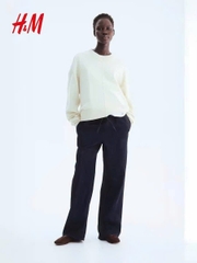 Quần suông denim HM cạp chun