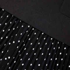 VÁY MIDI CHẤM BI BẰNG VẢI TAFFETA ĐEN