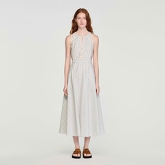 Đầm maxi cotton kẻ sọc