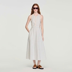 Đầm maxi cotton kẻ sọc