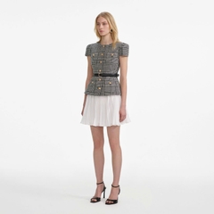 Đầm ngắn họa tiết Houndstooth