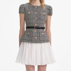 Đầm ngắn họa tiết Houndstooth