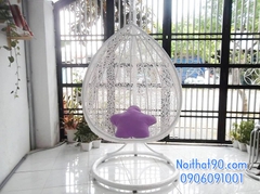 Xích đu mây nhựa, xích đu ngoài trời 0212