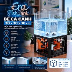 Bể cá cảnh, chất liệu: thuỷ tinh, KT: 
30x30x30 cm, mới 100 %. Lắp ráp sẵn