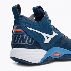 Giày Bóng Chuyền Mizuno Wave Momentum 2 Mid - Xanh