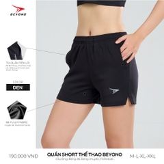 QUẦN THỂ THAO NỮ BEYONO QCL03 - ĐEN