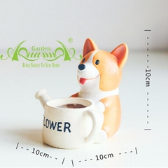 Thú CORGI FLOWER - Gốm AquaGarden