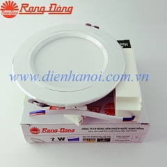 Đèn LED âm trần đổi màu 7W viền mạ bạc Rạng Đông