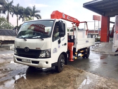 Xe Tải Hino Thùng Lửng Gắn Cẩu Unic URV340 3.5 Tấn