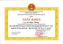 UBND HUYỆN ĐẠI TỪ THÁI NGUYÊN KHEN THƯỞNG