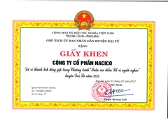 UBND HUYỆN ĐẠI TỪ THÁI NGUYÊN KHEN THƯỞNG