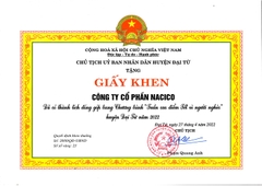 UBND HUYỆN ĐẠI TỪ THÁI NGUYÊN KHEN THƯỞNG