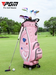 Túi Gậy Golf 4 Bánh Xe Nắp Cứng Cao Cấp - PGM 4 Wheels Retractable Golf Bag - QB135