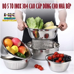 BỘ 5 TÔ INOX 304 CAO CẤP DÙNG CHO NHÀ BẾP