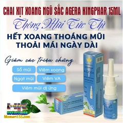 CHAI XỊT XOANG NGŨ SẮC AGERA KINGPHAR 15ML- THÔNG MŨI SÁT KHUẨN, CHỐNG VIÊM XOANG, VIÊM MŨI DỊ ỨNG CẤP VÀ MÃN TÍNH
