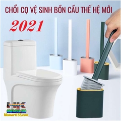 CHỔI CỌ SILICON VỆ SINH TOILET KÈM CỐC TIỆN ÍCH