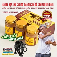 COMBO HỘP 3 HŨ CAO MỠ THẢO MỘC HỔ ĐỎ SUMIFUN RED TIGER- GIẢM ĐAU CƠ BẮP XƯƠNG KHỚP GIẢM KHÓ CHỊU ĐAU NHỨC TOÀN THÂN