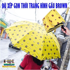 DÙ XẾP GỌN THỜI TRANG HÌNH GẤU BROWN