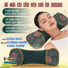 GỐI NGẢI CỨU CẮM ĐIỆN SƯỞI ẤM MASSAGE GIÚP GIẢM ĐAU CỔ VAI GÁY THẢO DƯỢC HƯƠNG THƠM DỄ CHỊU