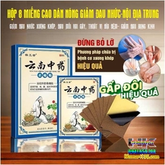 [COMBO 3 HỘP]- HỘP 8 MIẾNG CAO DÁN NÓNG GIẢM ĐAU NHỨC MỎI CƠ XƯƠNG KHỚP CỔ VAI GÁY LƯNG CHÂN TAY THẢO MỘC THIÊN NHIÊN