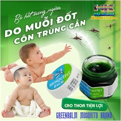 KEM BÔI MUỖI CHO BÉ GREENBALM MOSQUITO BRAND 13GR THÁI LAN NGĂN NGỪA MUỖI CÔN TRÙNG ĐỐT- GIẢM SƯNG NGỨA MỜ THÂM DỊU MÁT LÀN DA