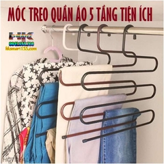 MÓC TREO QUẦN ÁO 5 TẦNG TIỆN ÍCH ĐA NĂNG