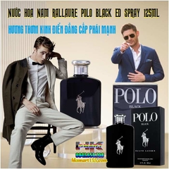 NƯỚC HOA NAM RALLAURE P0L0 BLACK ED SPRAY 125ML HƯƠNG KINH ĐIỂN ĐẲNG CẤP PHÁI MẠNH