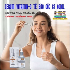 SERUM VITAMIN-C TẾ BÀO GỐC C7 60ML- DƯỠNG TRẮNG, MỜ THÂM NÁM, KHÓA ẨM LUÔN GIỮ CHO DA CĂNG BÓNG, MỀM MỊN TỰ NHIÊN